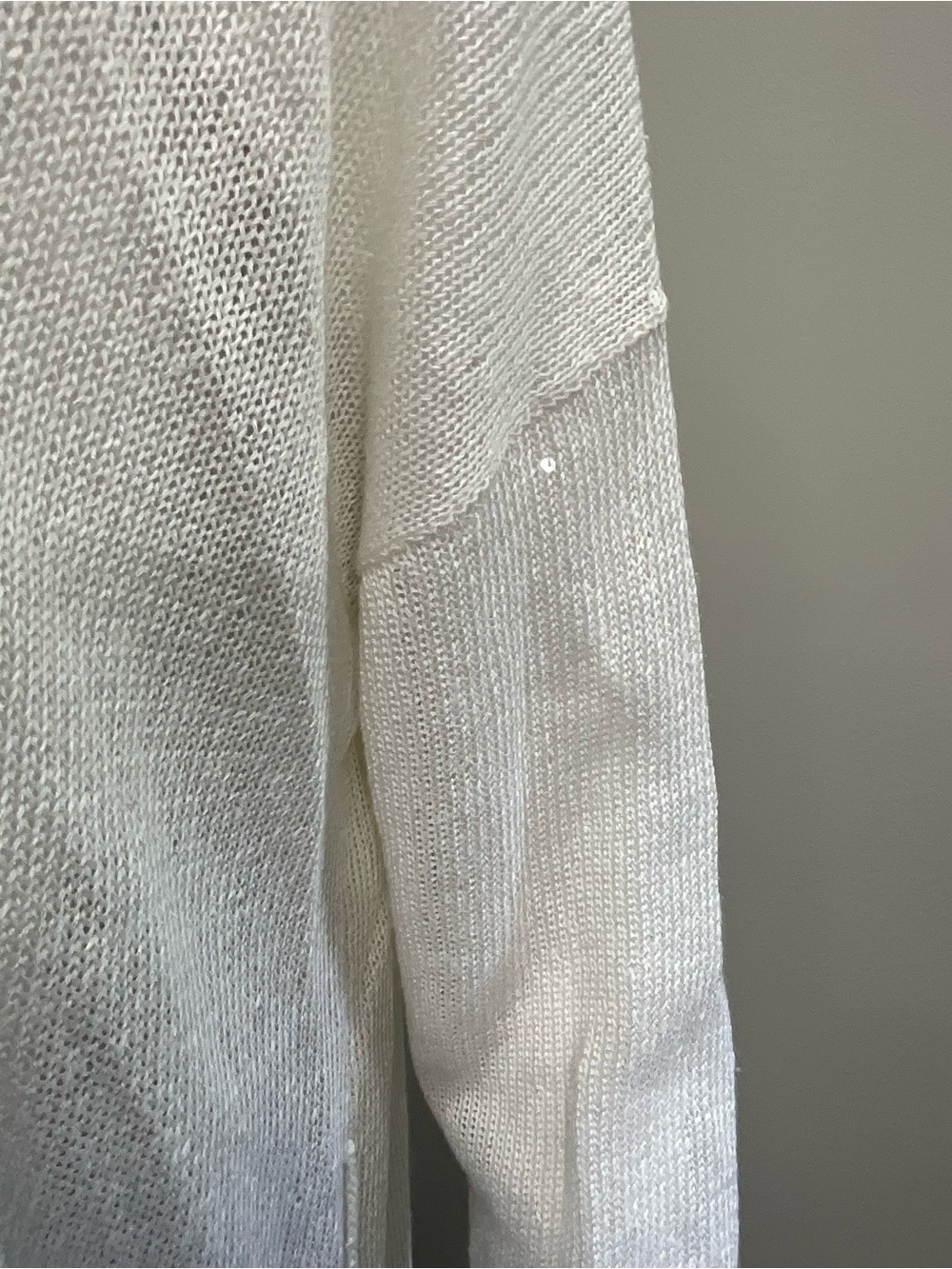 BRUNELLO CUCINELLI White Sequin Sparkle Knit Cardigan Open Front Lightweight M - Picture 5 of 10